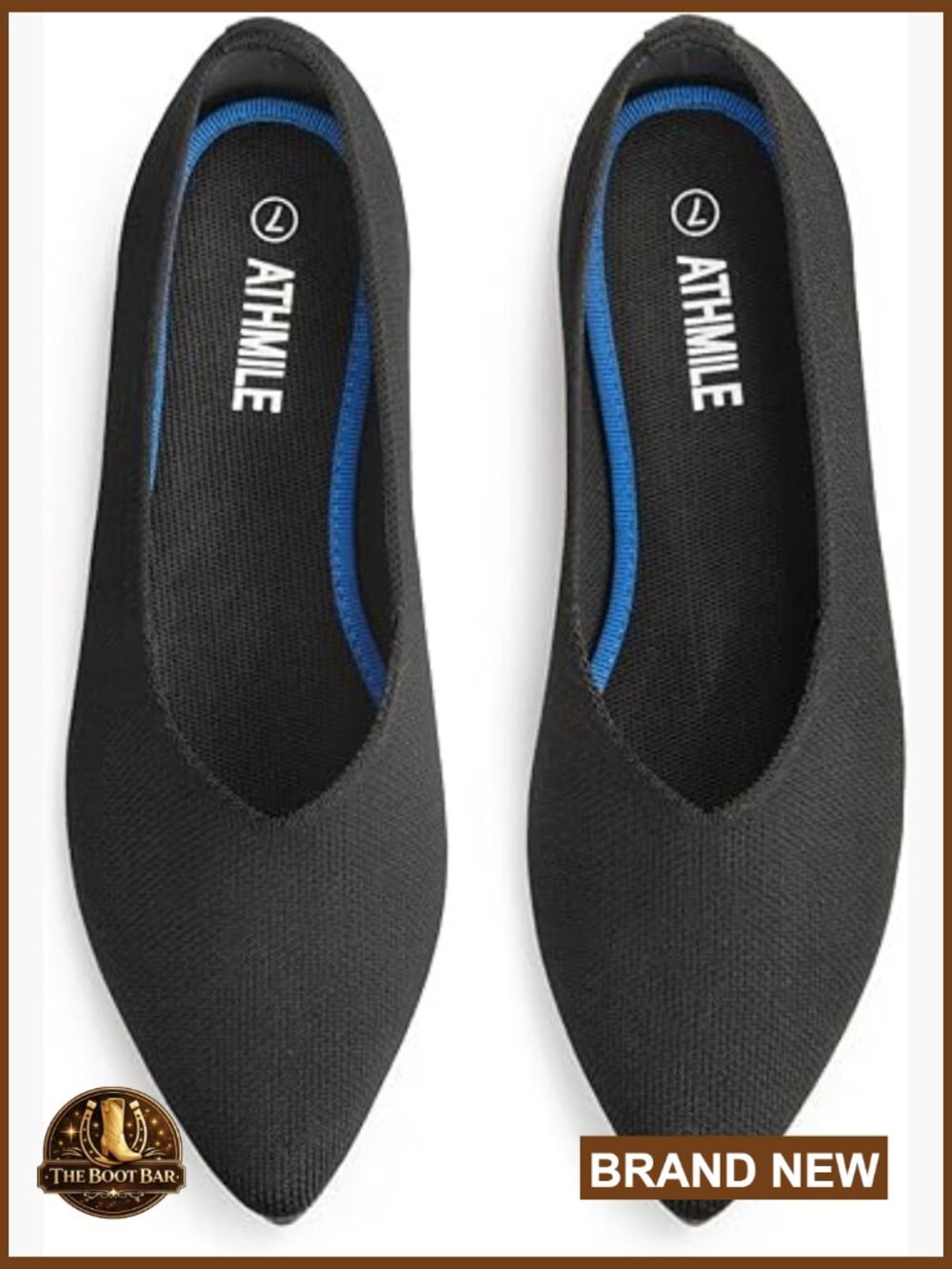 Pointed Toe Knit Ballet Flats Slip On Work Shoes Comfortable Women
